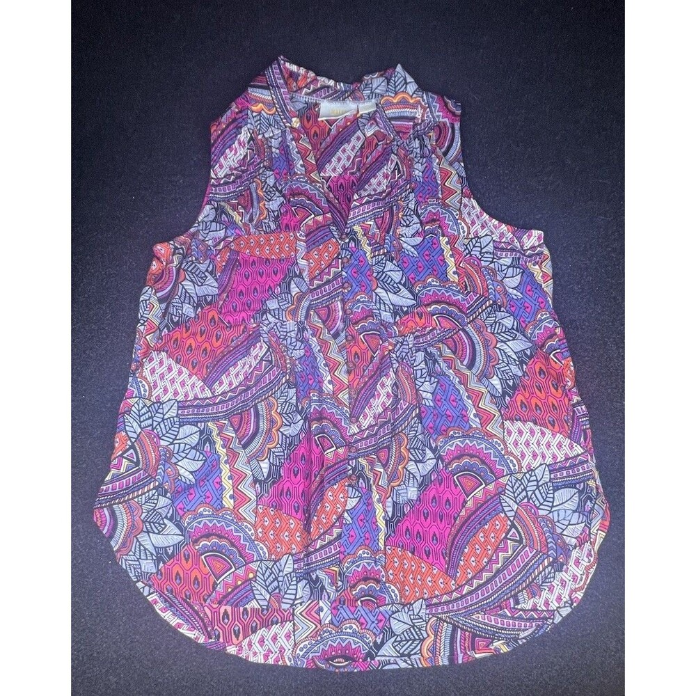 Maeve by Anthropologie Women’s Size Small Whimsical Pintuck Button Sleeveless - Picture 2 of 7